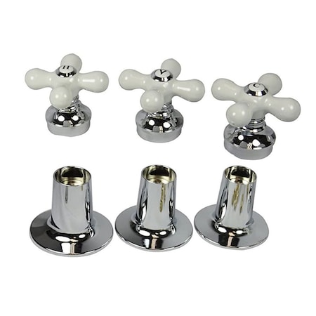 Thrifco Plumbing Tub/Shower 3 Porcelain Cross Handle Remodeling Trim Kit for Pri 9400005